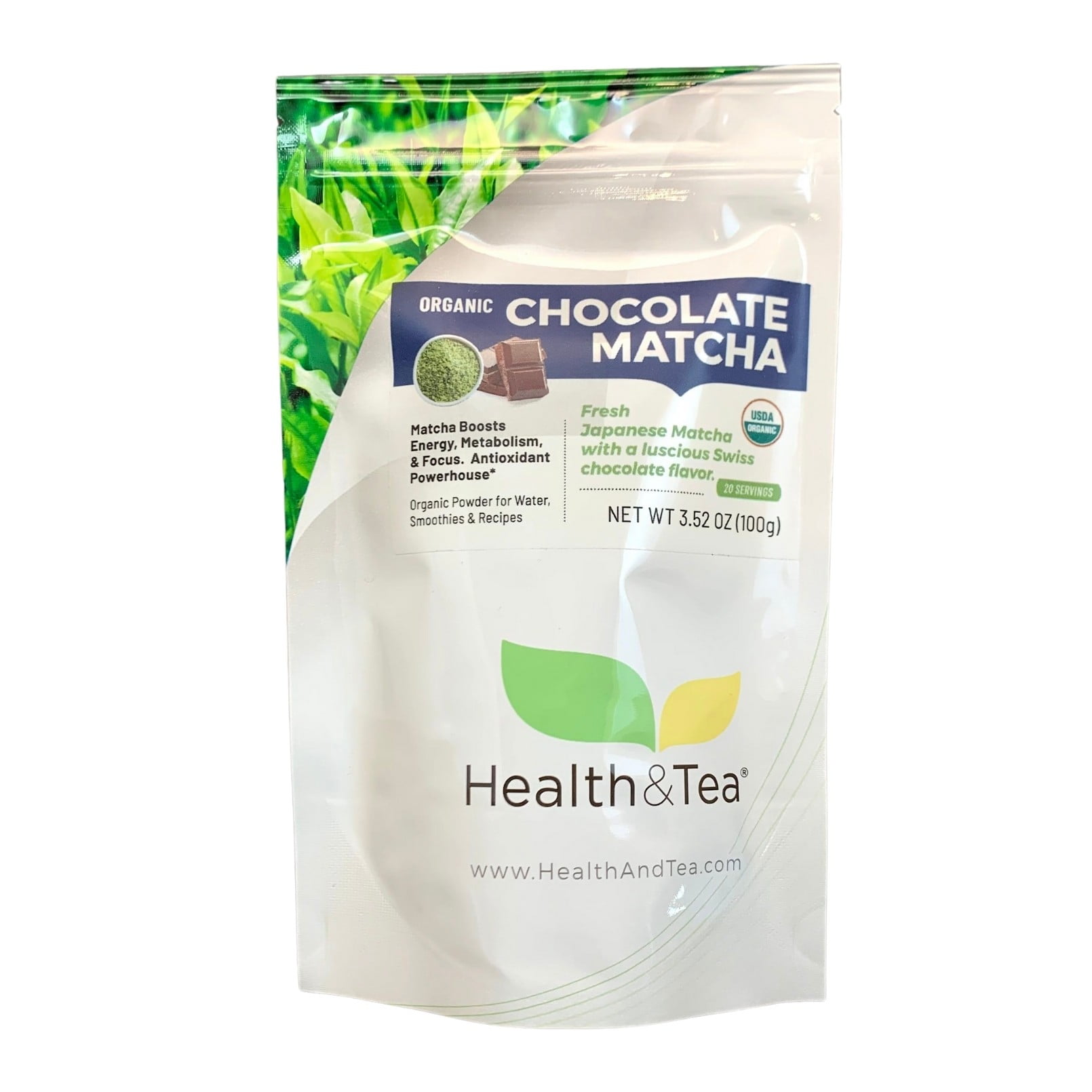 Health&Tea Chocolate Matcha, Organic, Japanese Matcha, Powdered Tea, 3.5Oz