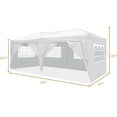 thumbnail image 3 of 10' x 30' Party Canopy Tent for Outdoor Sport, Upgraded Party Wedding Tent Pavilion w/7 Removable Sidewalls, Waterproof Sun Shelter Canopy Tent, Free Stake and Nylon Ropes, White, S617, 3 of 5
