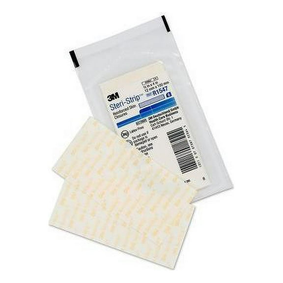 3M Skin & Wound Closure Strips - Reinforced & Sterile Adhesives for Wound & Cuts Healing with Minimal Scarring, Infection Prevention from Suture & Stample Removal - 1/8" x 3 inches - Pack of 1