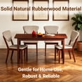 thumbnail image 5 of Dining Table Set for 4, Lofka 5 Pieces Solid Wood Kitchen Table Set with Upholstered Seats & Backrests for Home, Rubberwood & Gray Cushions, 5 of 10