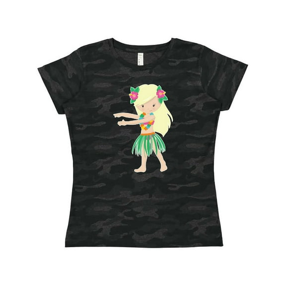 Inktastic Blonde Hula Girl Women's T-Shirt