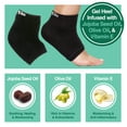 thumbnail image 4 of Zentoes Men's Large Moisturizing Heel Socks Gel Lined to Dry Skin, Black, 4 of 9
