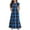 Blue Dresses for Girls, variant on Maxi Dresses for Girls with Pockets Size 6-12 Kids Trendy Ruffle Short Sleeve Crewneck Plaid Printed Pullover Vacation Long Dress