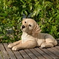 thumbnail image 1 of Lying Yellow Labrador Puppy Polyresin Garden Statue, 1 of 5