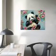 thumbnail image 4 of Acheng  Cute Animal Canvas Wall Art Baby Panda Playing with Flower Pictures Print Chinese Style Painting Artwork Stretched and Framed Artwork for Kids Bedroom Living Room Nursery Decor  pattern3, 4 of 6