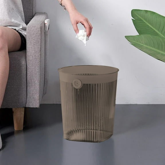 Plastic Slim Trash Can for Bathroom & Kitchen | 9.4L Lidless Waste Bin | Space-Saving Design for Bedroom, Office, Toilet | Gray/Green Options