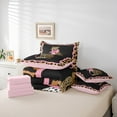 thumbnail image 5 of Manfei 3D Leopard Wildlife Twin Bedding Sets 7-Piece for Girl, Fashion Cheetah Print Bedding Comforter Set, Chic Princess Bowknot Reversible Sheet Sets, Breathable Home Decor, 5 of 7