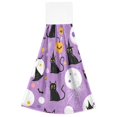 thumbnail image 7 of Yayeee Kitchen Hanging Hand Towels Set of 2 with Loop Bathroom Absorbent Tie Towel, Purple Halloween Pattern, 7 of 7