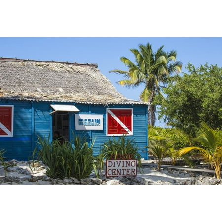 Cuba, Jardines del Rey, Cayo Coco, Playa Larga, Dive Center Print Wall Art By Jane