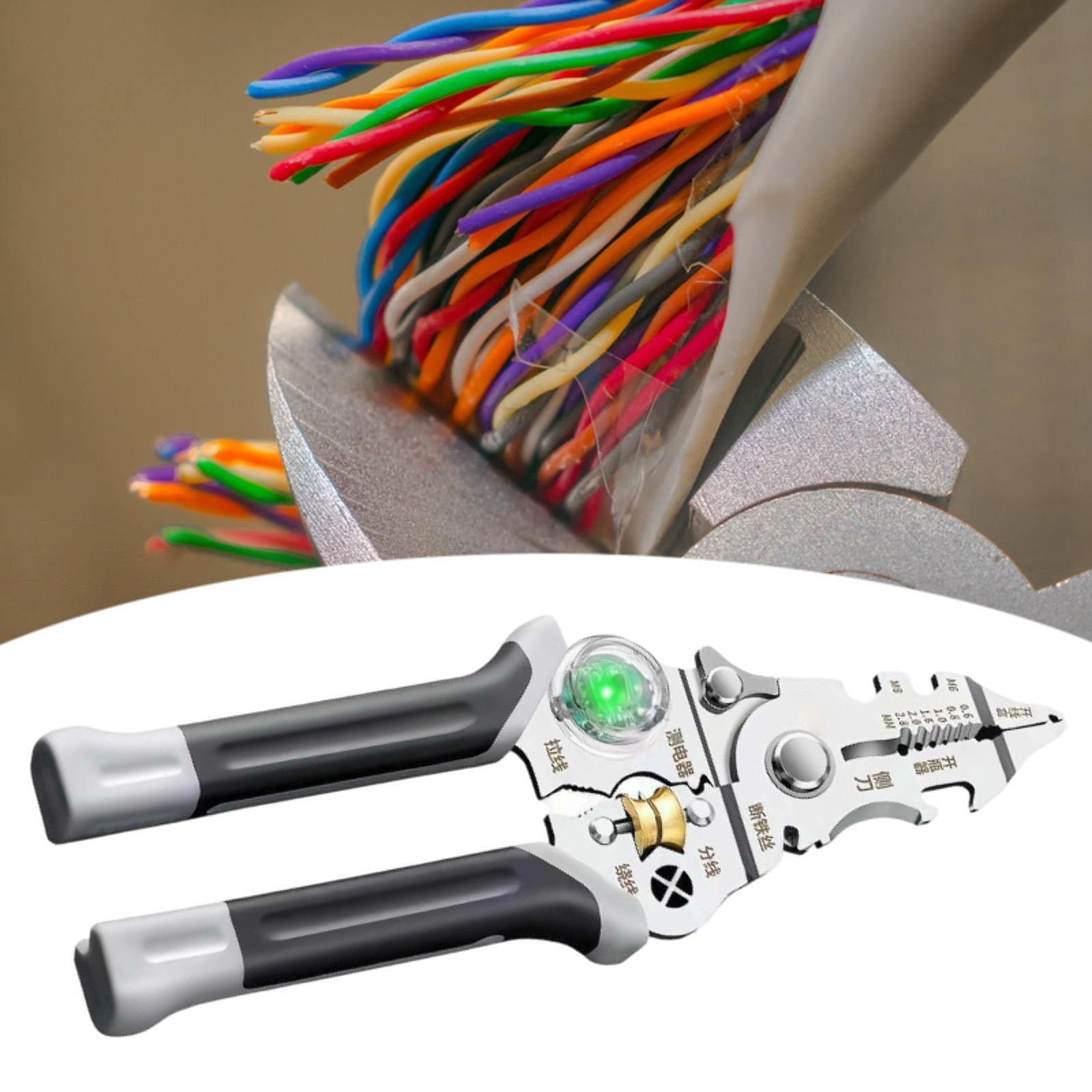 YWMJZEU Wire Stripper Crimper Pliers Voltage Detector Professional Multipurpose Crafting