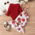 thumbnail image 3 of Okbabeha Newborn Baby Girl Clothes Ruffle Long Sleeve Ribbed Knit Romper Onesie Pants Set Spring Fall Outfit 0 3 6 9 12 18Month, 3 of 7