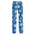 thumbnail image 7 of Women's Fashion Loose Casual Christmas Snowman Print Pants with Drawstring Elastic Waist, Comfortable Sleepwear and Loungewear Trousers for Home,Blue,2XL, 7 of 7