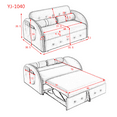 thumbnail image 7 of Convertible Sofa Sleeper, 55.5" Pull-out Sofa Bed with Adjsutable Backrest and 2 Lumbar Pillows, Modern Sofa Chair with Storage Side Pocket for Living Room Bedroom, Black, 7 of 7