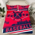 thumbnail image 2 of Castle Fairy Baseball Print Boy Girl Twin Sheet Sets 3pcs,Sport City Twin Fitted Sheet Microfiber,Ball Gaming Breathable Flat Sheet,Super Cozy Room Decor, 2 of 7