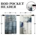 thumbnail image 2 of Farmhouse Kitchen Curtains Blue and Grey Abstract Window Curtains Short Tier Curtains Over Sink, Modern Art Painting Decor Rod Pocket Window Drapes Set of 2 (26x36 Inch), 2 of 5