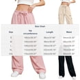 thumbnail image 3 of Cagogo Women's High Waisted Wide Leg Cargo Pants with Pockets Solid Casual Streetwear Long Pants Drawstring Loose Fit Trousers for Vacation Travel Beach Work, Black 2XL, 3 of 7