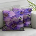 thumbnail image 3 of Shiartex Throw Pillow Cover Violet Watercolor Painting Colorful Wildflowers Floral Leaves Nature Rectangular Throw Pillow Covers for Couch Sofa Home Decor 2pcs White, 3 of 7
