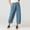 Blue, variant on Itsame Comfortable Loose Pants for Womens Solid Color Relaxed Cotton High Waisted Wide Leg Sweatpants Blue Size 2XL