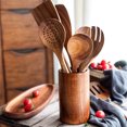 thumbnail image 2 of Espátula de madera maciza con barniz de teca, para cocinar, saltear, sopa, cuchara de madera, juego de espátula de madera, 2 of 5