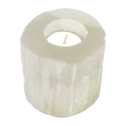 Real Selenite Reiki Stone Tealight Candle Holder Chakra Healing Negative Energy Geode