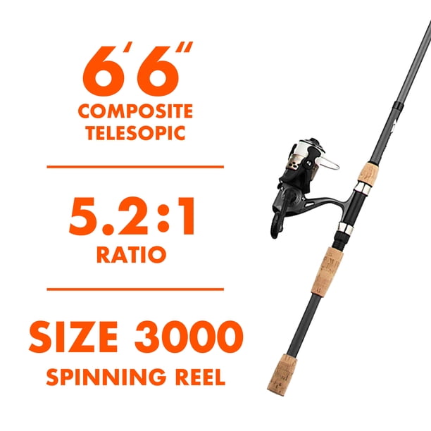 Ozark Trail Composite Telescopic Fishing Rod and Reel Combo with