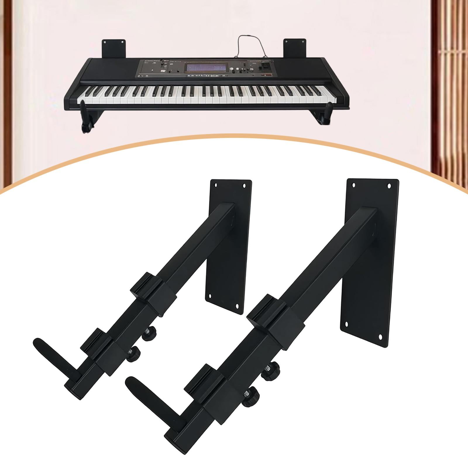 2 Pcs Electronic Keyboard Hook Wall Hanger Iron Adjustable Holder for Musical Instruments Home Studio