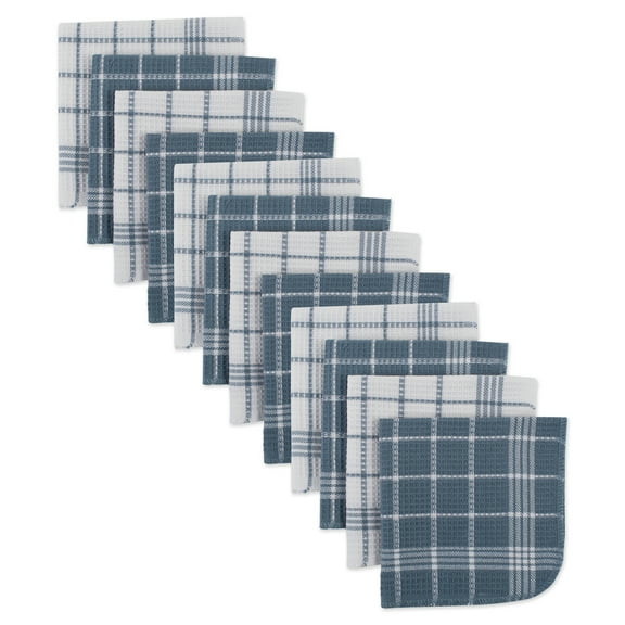 Blue Waffle Weave Dishcloth (Set of 12)