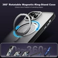 thumbnail image 4 of for Military-Grade iPhone 14 Pro Max Case with 360° Rotatable Magnetic Ring Stand, Translucent Back iPhone 14 Pro Max Phone Case 6.7" for Men Women [Compatible with Magsafe], Black, 4 of 14