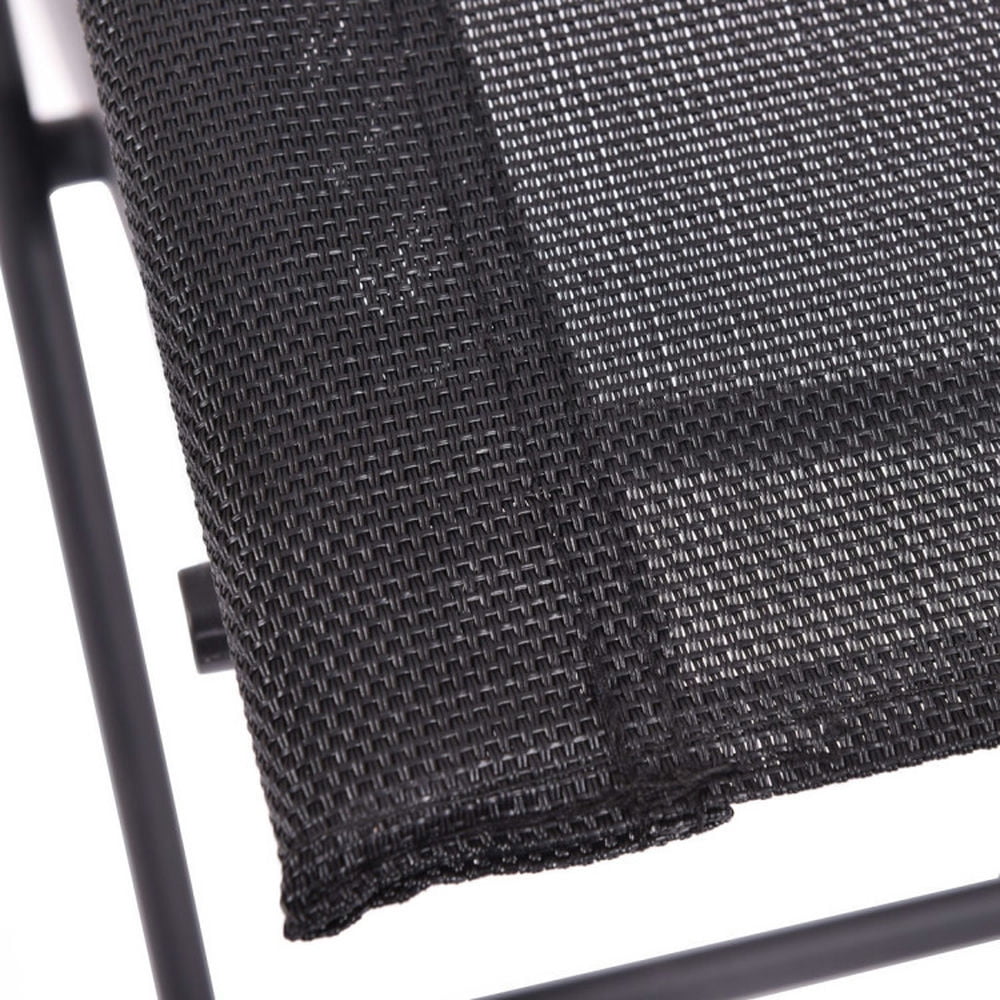 Demifill Set of 4 Outdoor Patio Folding Chairs, Outdoor Ergonomic Seating Chairs, Space-Saving Foldable Chairs for Outdoor as Poolside, Garden, Patio, Yard, Black