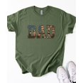 thumbnail image 4 of Patriotic Dad Shirt for Men American Flag Mountain Camo Graphic Tee Outdoor Father's Day Gift Military Green Shirt Adult L, 4 of 6