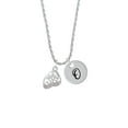thumbnail image 2 of Delight Jewelry Silvertone Open Clear AB Crystal Butterfly Wing Silvertone Script Initial Disc - O - Charm Necklace, 20"+3", 2 of 4