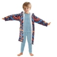 thumbnail image 7 of FORMRS Niños Bathrobe Unisex Hooded Robe Soft Plush Pajamas Sleepwear, Size 7-9T, Blue Abstract Eagle, 7 of 7