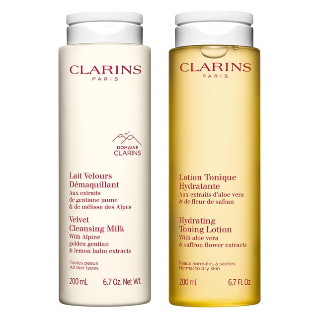 Paquete de leche limpiadora y loción tonificante Clarins Velvet