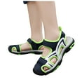 thumbnail image 3 of Linfrsh Toddler Boy Sandals Boys Girls Double Buckle Slide Sandals Comfort Beach Pool Shower Slippers Adjustable Indoor Outdoor Little Kid/Big Kid(Green,Size 5), 3 of 7