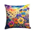 thumbnail image 2 of Colorful Pansies Fabric Decorative Pillow 14 in x 14 in, 2 of 2
