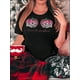 thumbnail image 1 of Camiseta De Verano Para Mujer, Cuello Redondo, Para Mochilero, Vacaciones En La CalleWomen's Fun Pink Pumpkin Skull Graphic Tee - Casual Crew Neck Short Sleeve T-Shirt, Stretchy & Machine Washable,, 1 of 6