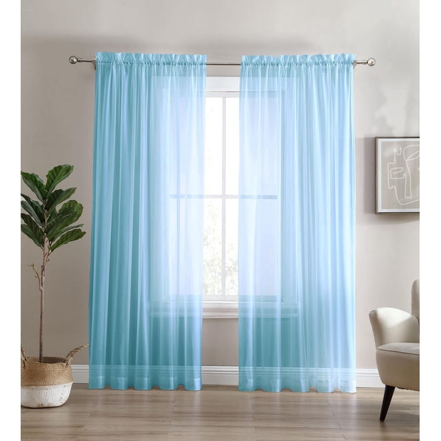 Sheer Window Panel Curtain- 2 Pack