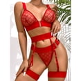 thumbnail image 3 of Conjunto De Lencería De 4 Piezas, Correas Ajustables, Ropa Interior, Cinturones De Liga, Conjunto De Lencería Transparente Para El Amante De La Noche De Bodas, Luna De Miel ANGGREK Otros, 3 of 6