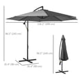 thumbnail image 3 of Outsunny 9.7ft Offset Patio Umbrella, Hanging Cantilever Parasol w/ Base, 3 of 10