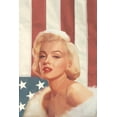 thumbnail image 2 of Consani, Chris 11x14 Gold Ornate Wood Framed with Double Matting Museum Art Print Titled - True Blue Marilyn In Flag, 2 of 4