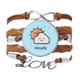 thumbnail image 1 of Pulsera de cuero Negro trenzado Lindo sol de nubes Unbranded 17.5 cm – 22.5 cm, 1 of 3