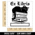 thumbnail image 2 of Ex Libris Cat on Stack of Books Reading Square Rubber Stamp Stamping Scrapbooking Crafting - Large 2.75in, 2 of 7