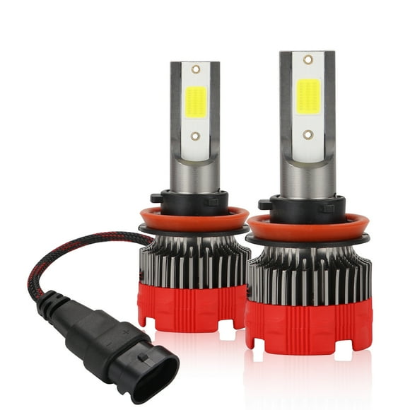H11 LED Headlight Bulb 2pcs High Performance Halogen Headlight Bulb, High Beam, Low Beam and Fog Replacement Bulb