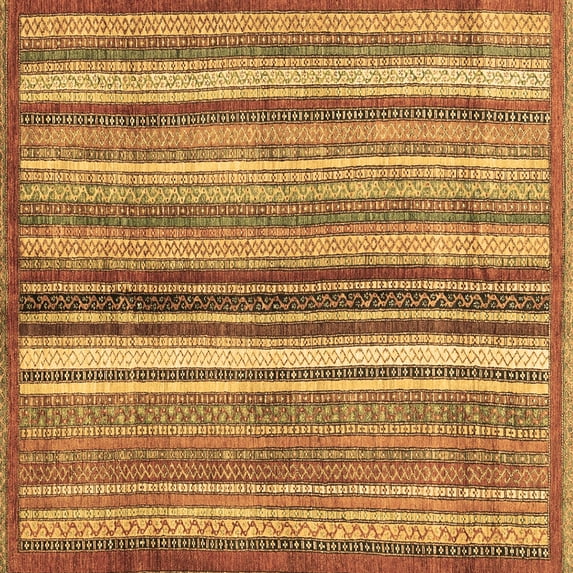 Ahgly Company Indoor Square Abstract Brown Modern Area Rugs, 6' Square