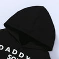 thumbnail image 5 of Toddler Baby Boy Clothes Baby Boy Outfits Hooded Long Sleeve Letter Print Tops Ripped Jeans Pants Set Baby Boy Fall Clothes Black 12-18 Months, 5 of 8