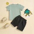 thumbnail image 3 of Fsqjgq Baby Boy Clothes 3Y Boys' Fashion Pajamas Baby Boy Summer Clothes Funny Letter T Shirt Elastic Waist Pockets Shorts Set 2 Piece Outfit Toddler Crewneck Tees Shorts Outfits Boys Clothes Size 7, 3 of 4