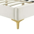 thumbnail image 5 of Modway Leah Chevron Tufted Performance Velvet King Platform Bed in White, 5 of 8