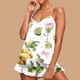 thumbnail image 1 of Conjunto de pijama de poliéster con tirantes finos y estampado de moda para mujer, 1 of 8