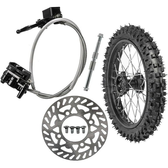 14" Front Wheel 60/100-14 Tire and Rim with Disc Brake Assembly   12mm Axle Bolt For Mini Dirt Pit Bike Apollo RFZ 125 SSR 110cc 125cc 70cc 90cc Taotao Coolster (12mm bearing)