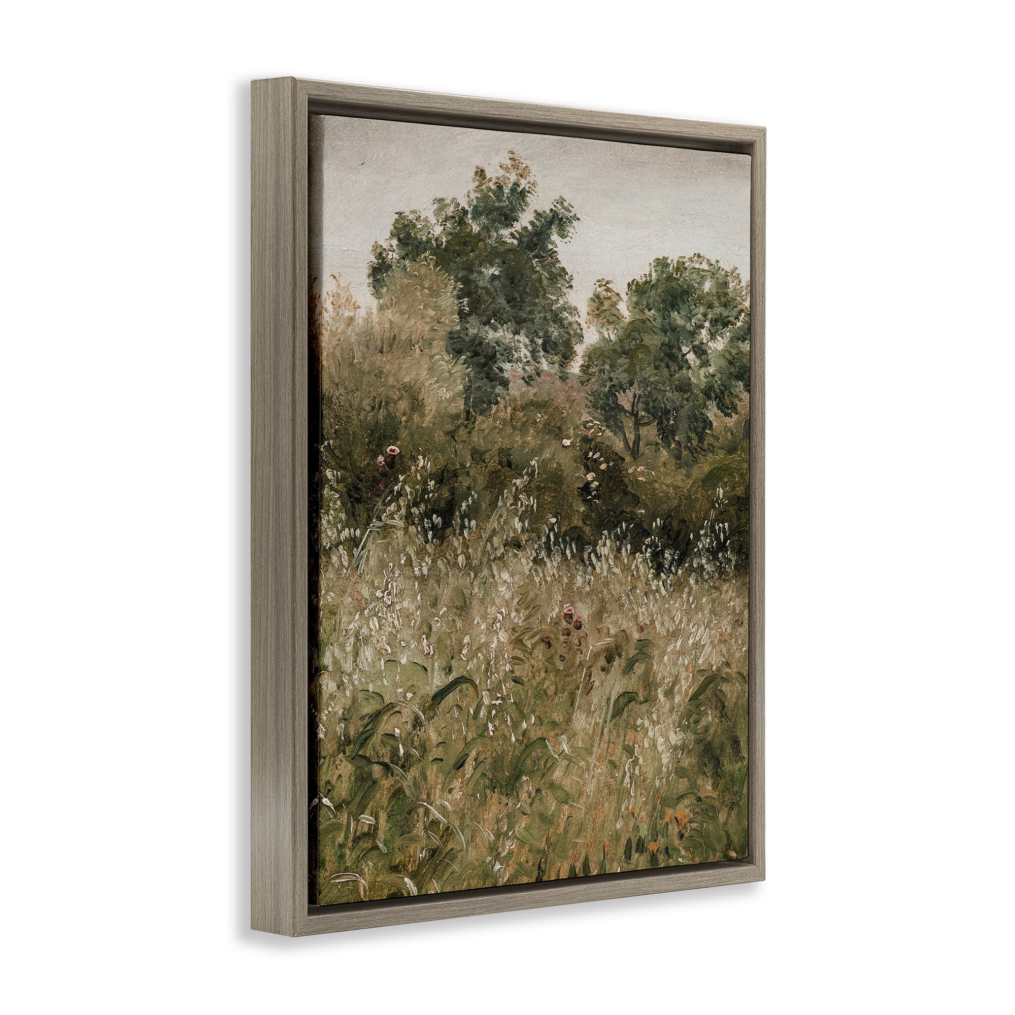 Dense Forest Thicket Brown Framed Floater Canvas Wall Art, design by Lettered and Lined